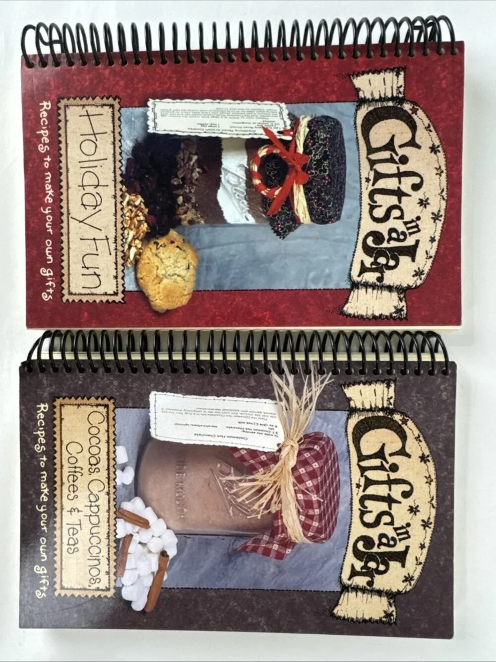 Gifts in a Jar Recipes Cookbooks 2002 Set of 2 Books holiday gifts mom grandma